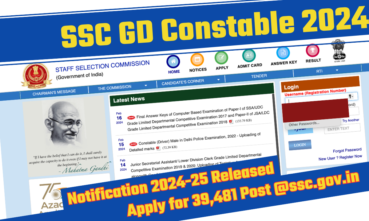 SSC GD Constable 2025 Notification Released for 39,481 Posts on ssc.gov.in, Check Schedule